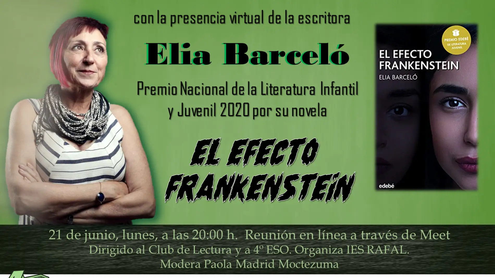 La escritora Elia Barceló, Premio Nacional de Literatura Infantil y Juvenil 2020, clausurará online el club 2020-2021 