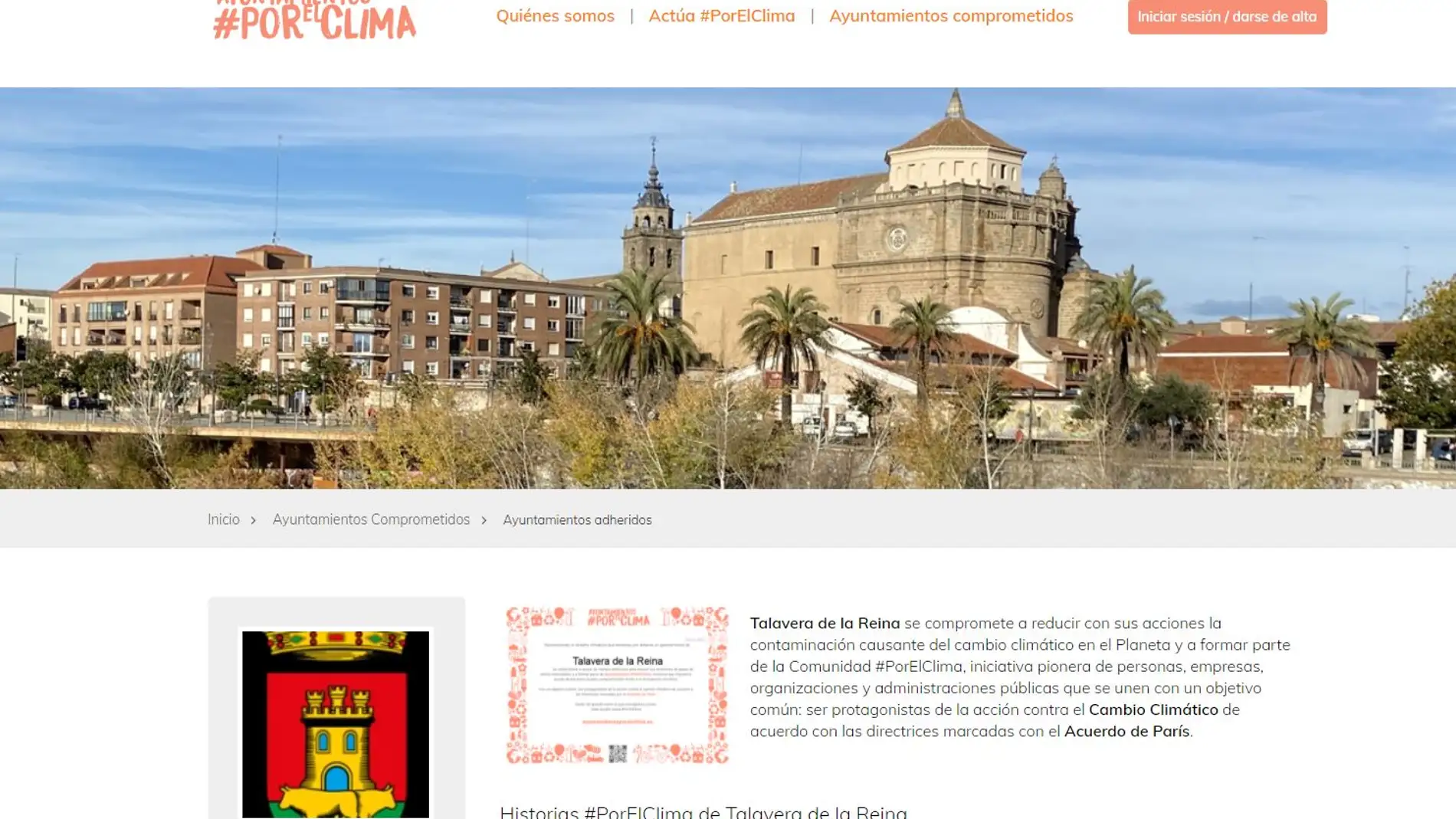 Talavera se adhiere a la red de 'Ayuntamientos por el clima'