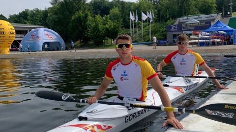 Plata para Ernesto Goribar y Marcos Caballero en el K2 1.000 metros j&uacute;nior. Europeo J&uacute;nior.