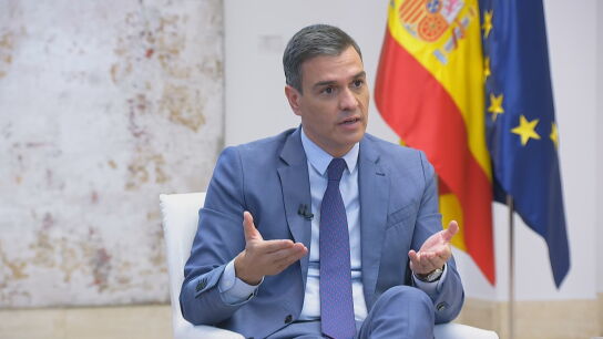 Pedro Sánchez, presidente del Gobierno, en el Palacio de la Moncloa