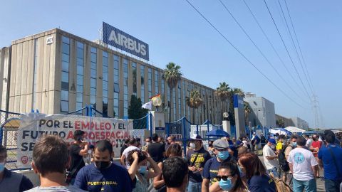 Instantes previos a una marcha de Airbus
