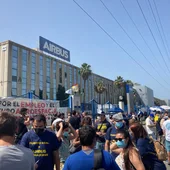 Instantes previos a una marcha de Airbus Instantes previos a una marcha de Airbus