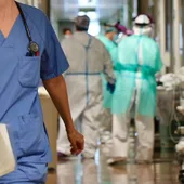 Pasillo de un hospital durante la pandemia del coronavirus. Pasillo de un hospital durante la pandemia del coronavirus.