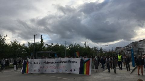 Manifestación, ayer, convocada por colectivos LGTBI