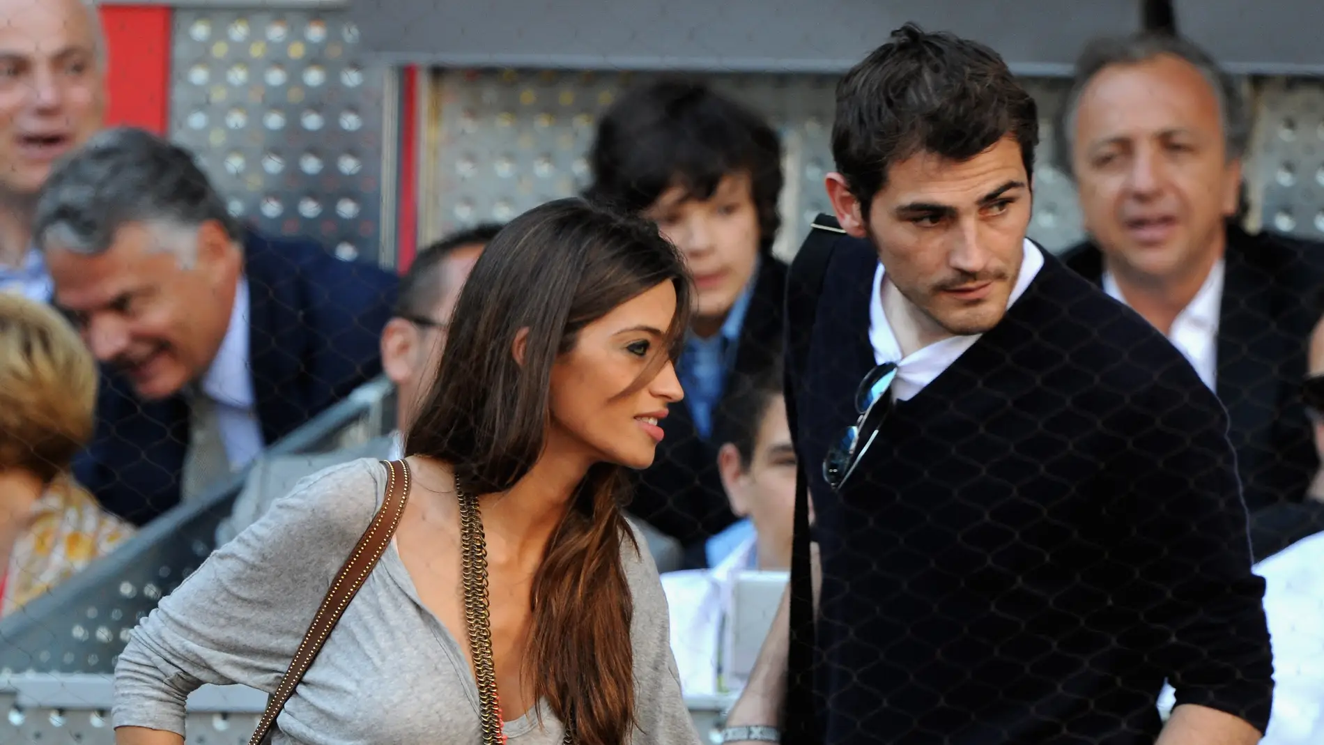 Sara Carbonero e Iker Casillas, durante un partido del Open de Madrid de tenis.