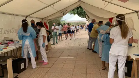 Imagen del dispositivo UVAC en Dalt Sant Joan de Maó. Imagen del dispositivo UVAC en Dalt Sant Joan de Maó.