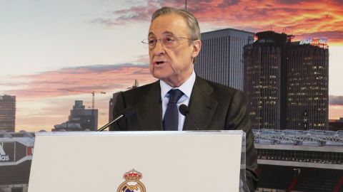 Florentino P&eacute;rez, presidente del Real Madrid, en un acto del club.