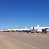 Aviones estacionados en el aeropuerto de Ciudad Real