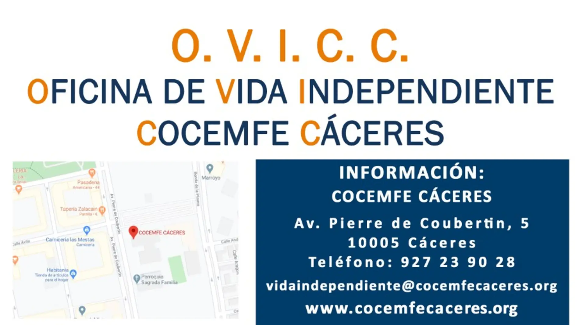 COCEMFE CÁCERES pone en marcha la primera Oficina de Vida Independiente (OVICC) en Extremadura para personas con discapacidad física y orgánica