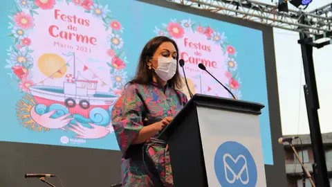 María Ramallo,alcaldesa de Marín, en las Fiestas del Carmen 2021 Más de Uno Pontevedra