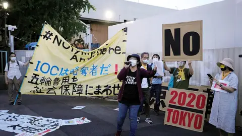 Protestas en Japón a una semana de los Juegos Olímpicos Protestas en Japón a una semana de los Juegos Olímpicos