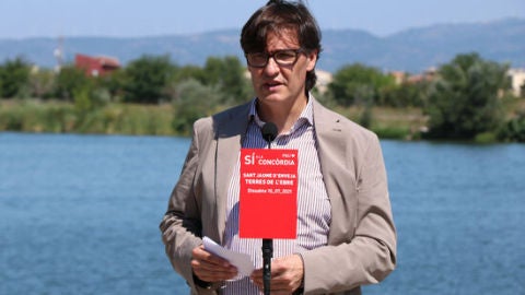 Salvador Illa, en un acte de partit.