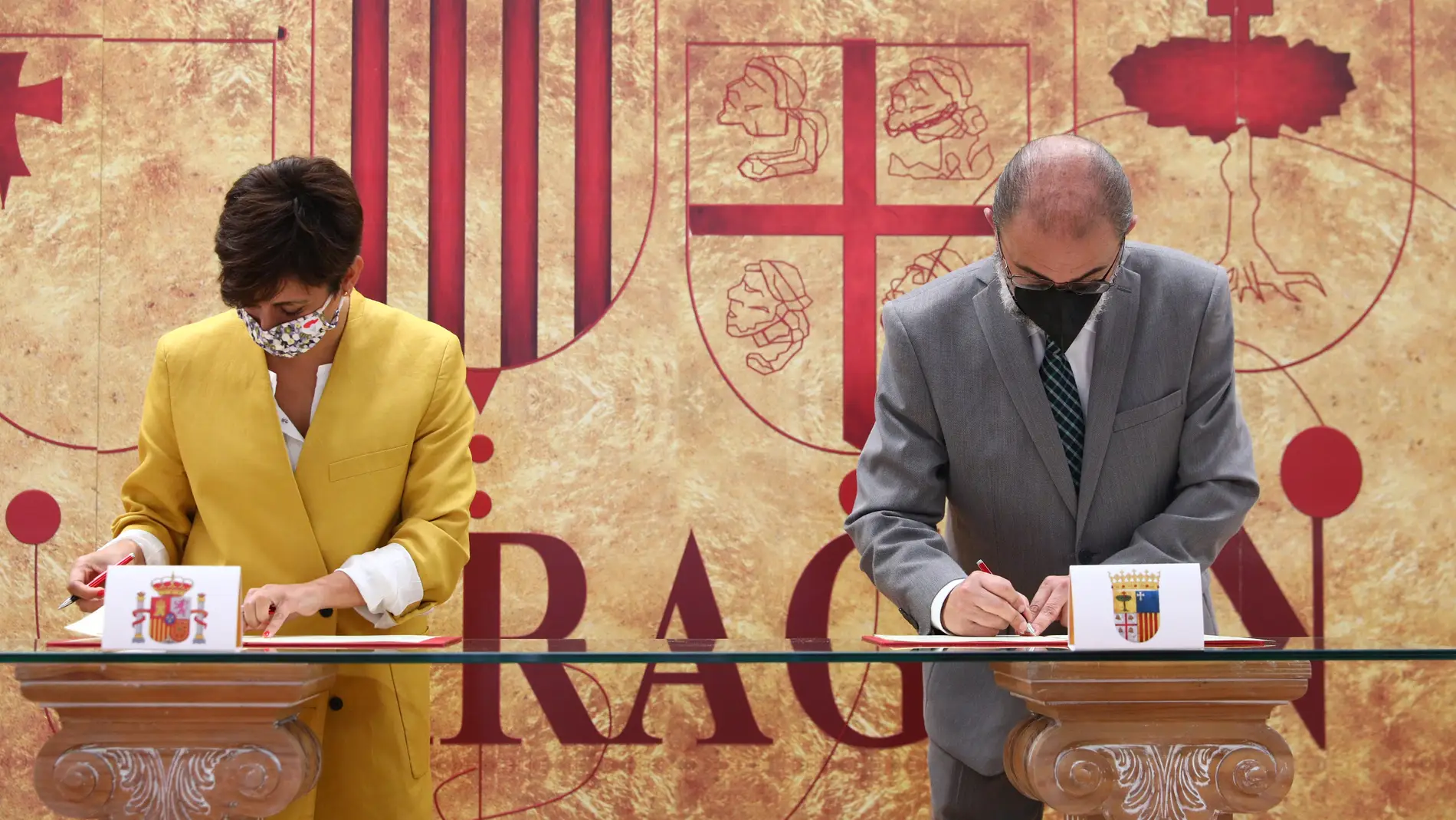 El presidente Lambán y la ministra Rodríguez han firmado el convenio del FITE 2021