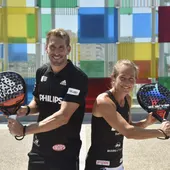 Alex Ruiz y Carolina Navarro, en Málaga, sede del World Padel Tour Alex Ruiz y Carolina Navarro, en Málaga, sede del World Padel Tour