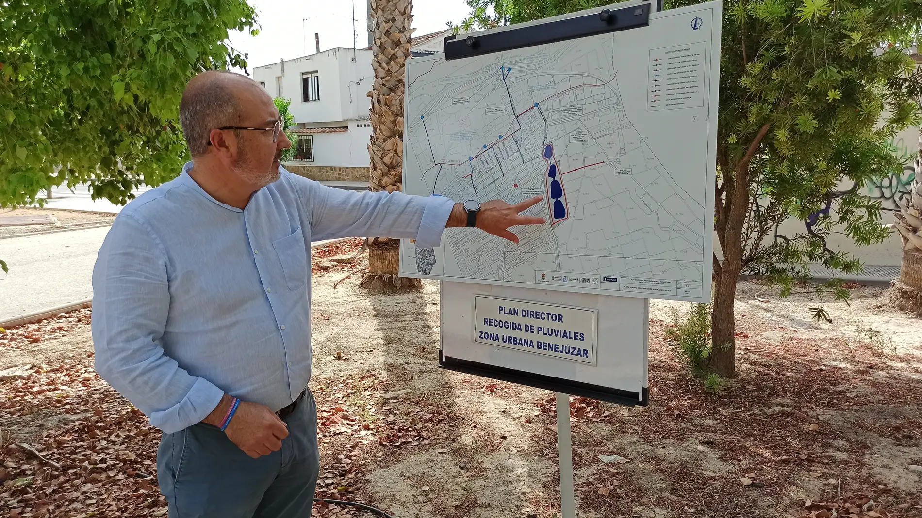 El plan director de recogida de pluviales de Benejúzar contempla un jardín con cuatro estanques de agua        