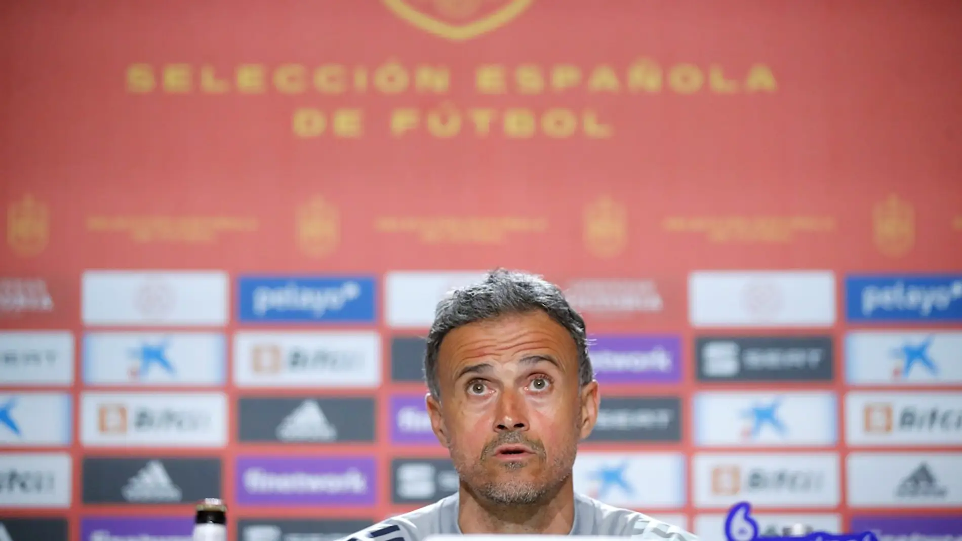 El entrenador de la Selección Española, Luis Enrique, en una rueda de prensa