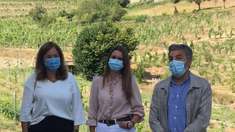 La alcaldesa de Ibias (centro) durante la visita del consejero Alejandro Calvo y la Directora Begoña López La alcaldesa de Ibias (centro) durante la visita del consejero Alejandro Calvo y la Directora Begoña López