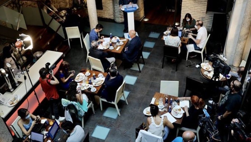 Núñez, durante el desayuno informativo celebrado en Toledo 