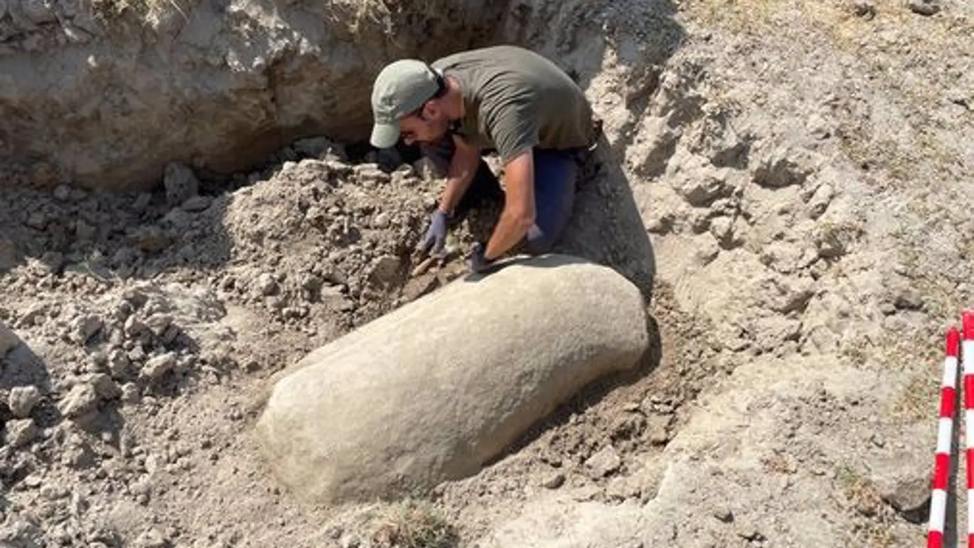 Recuperada del embalse de Valdecañas una de las pocas esculturas de verraco geminadas de la Península Ibérica