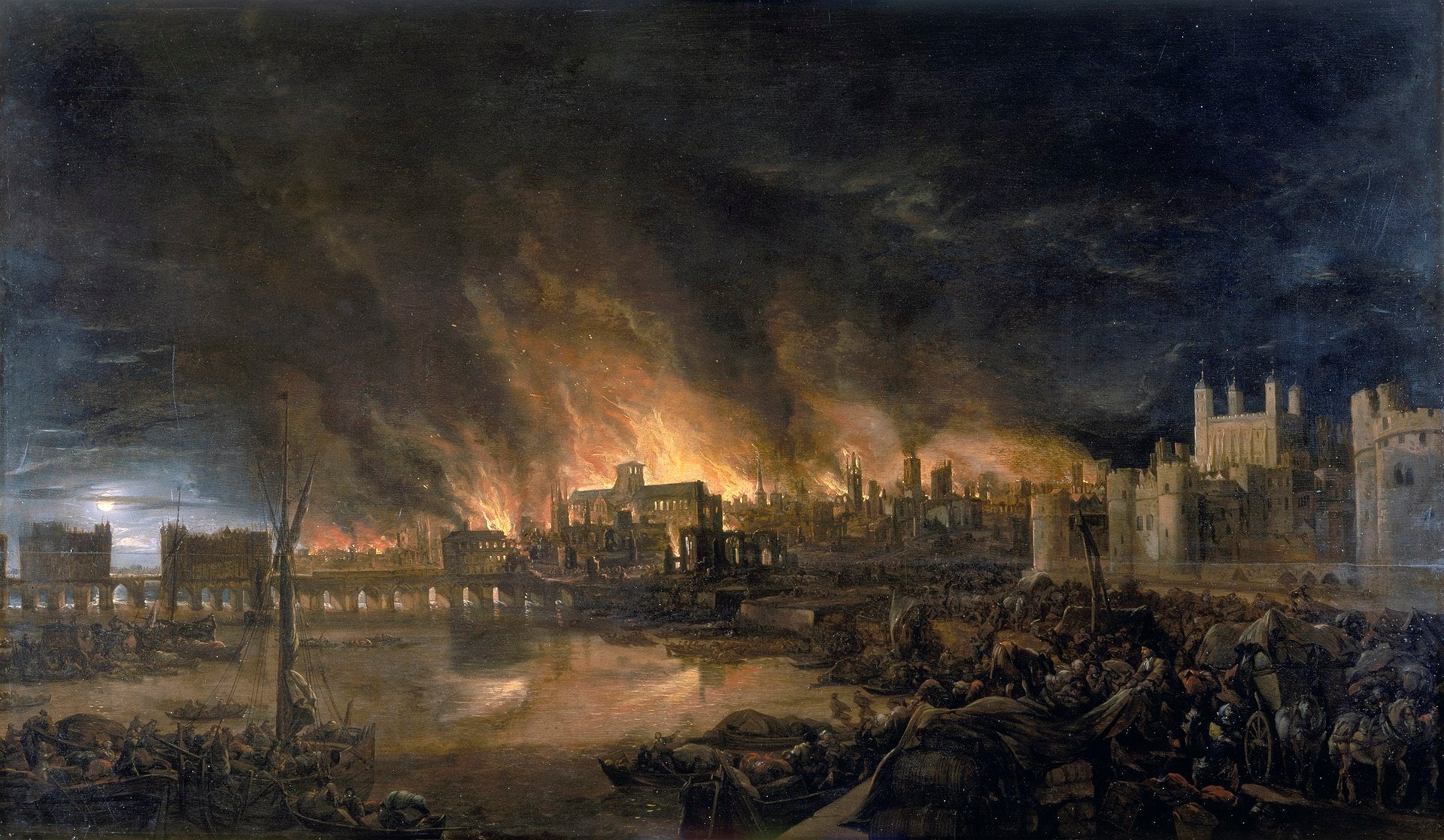 En1666 en Londres se declara el Gran Incendio, que destruye la ciudad medieval dentro de la vieja muralla En1666 en Londres se declara el Gran Incendio, que destruye la ciudad medieval dentro de la vieja muralla