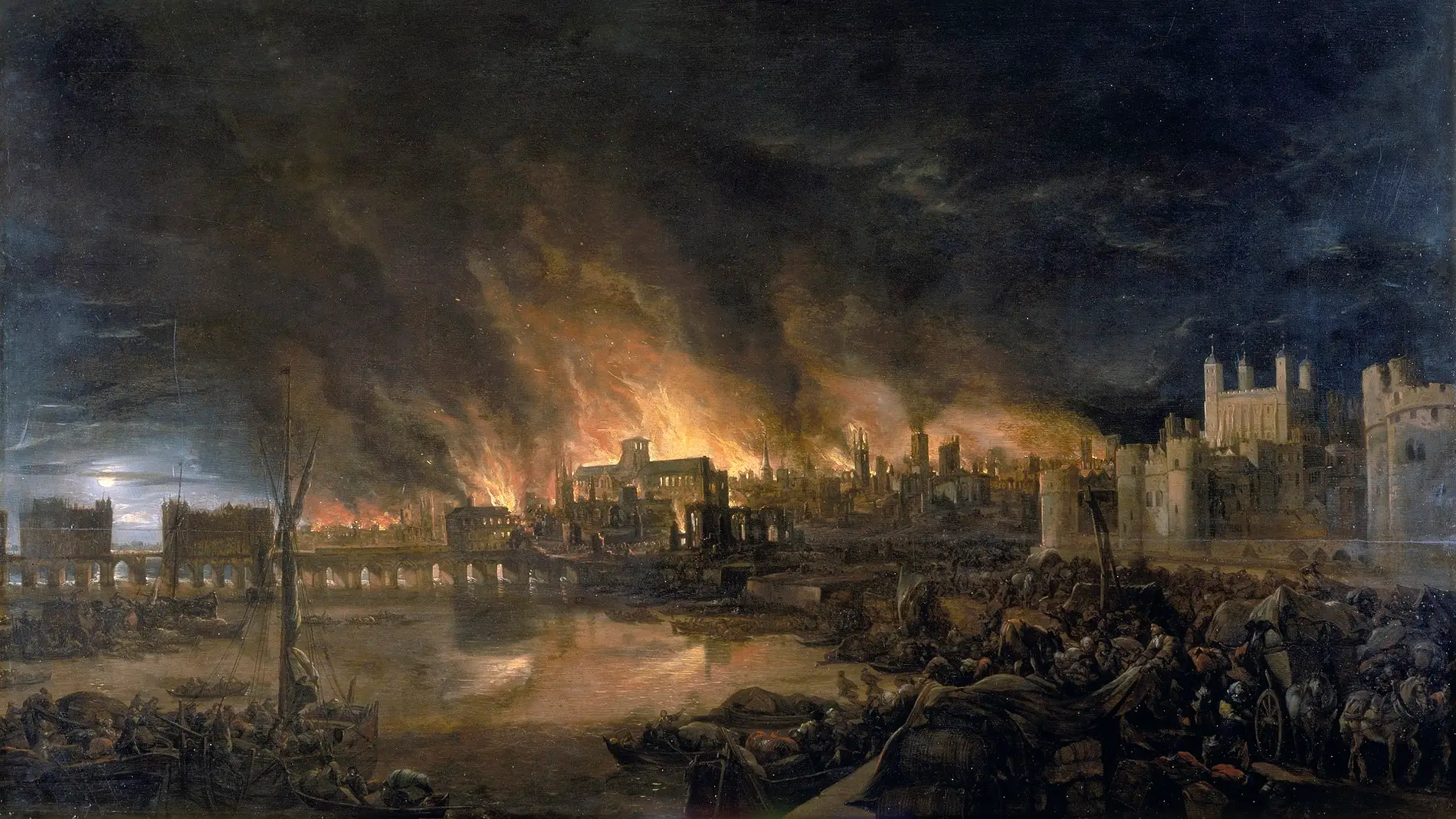 En1666 en Londres se declara el Gran Incendio, que destruye la ciudad medieval dentro de la vieja muralla 