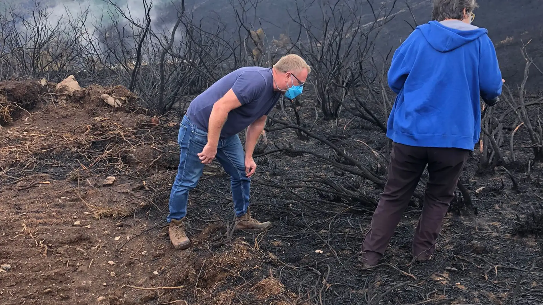 Técnicos forestales avalían as zonas afectadas polos incendios en Ribas de Sil