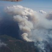 Vista aérea del incendio en Jubrique