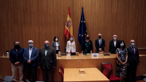 La presidenta del Congreso, Maritxell Batet y la presidenta de la Fundaci&oacute;n Maragall, Cristina Maragall