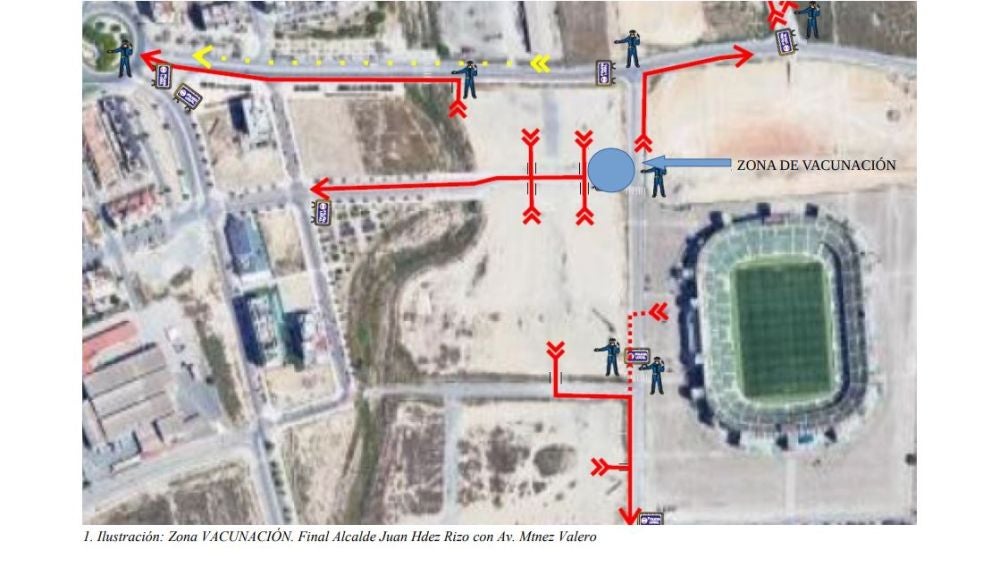 Lugar donde los aficionados podrán vacunarse antes del partido Elche-Levante.