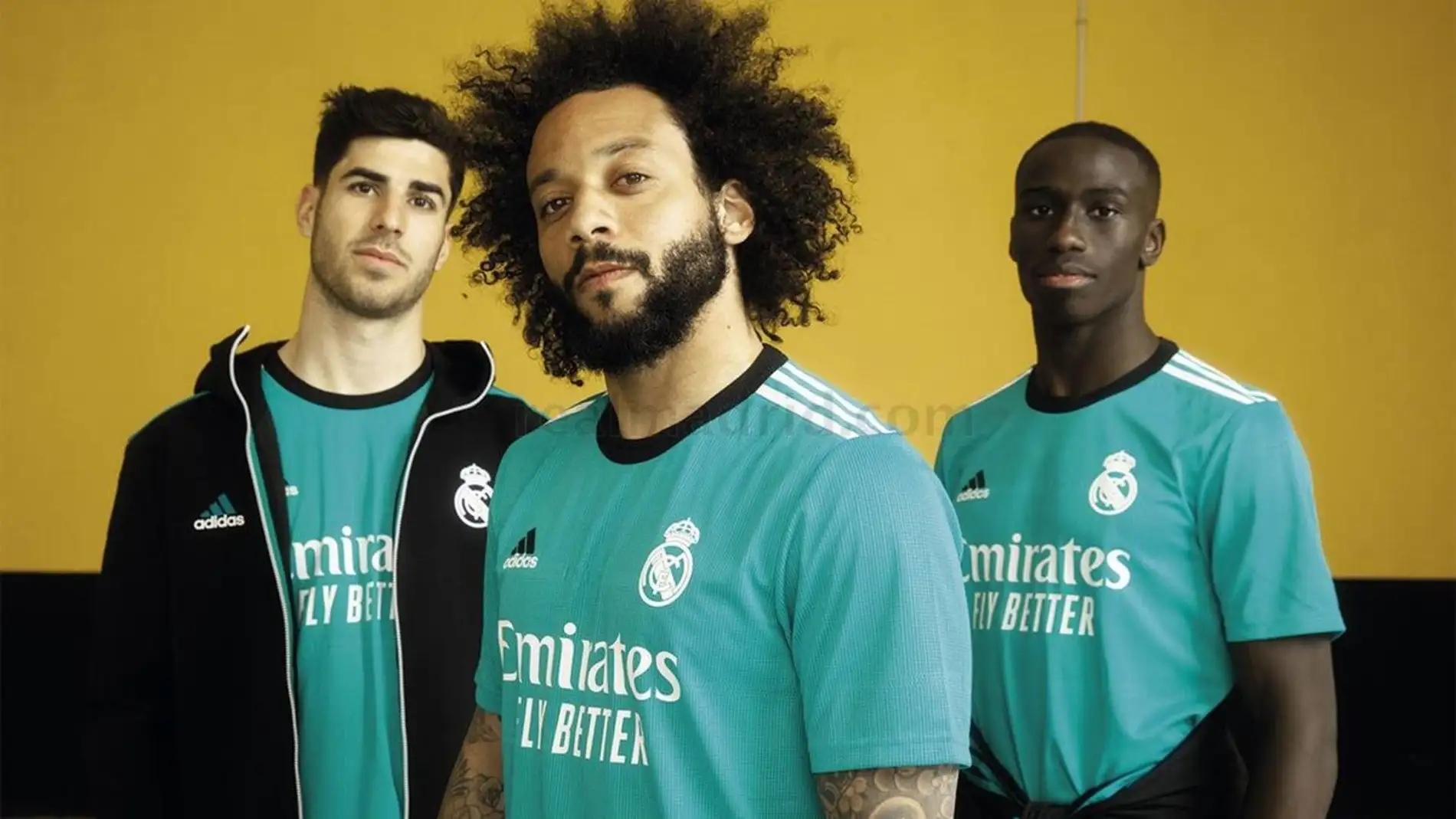 Los jugadores del Real Madrid con la tercera equipación de esta temporada