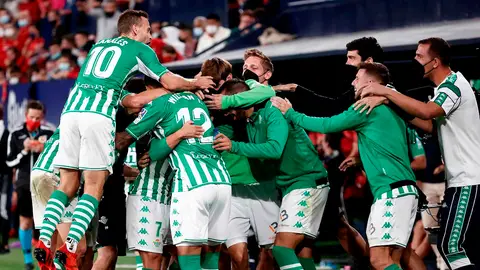 Los jugadores del Betis celebran un gol Los jugadores del Betis celebran un gol