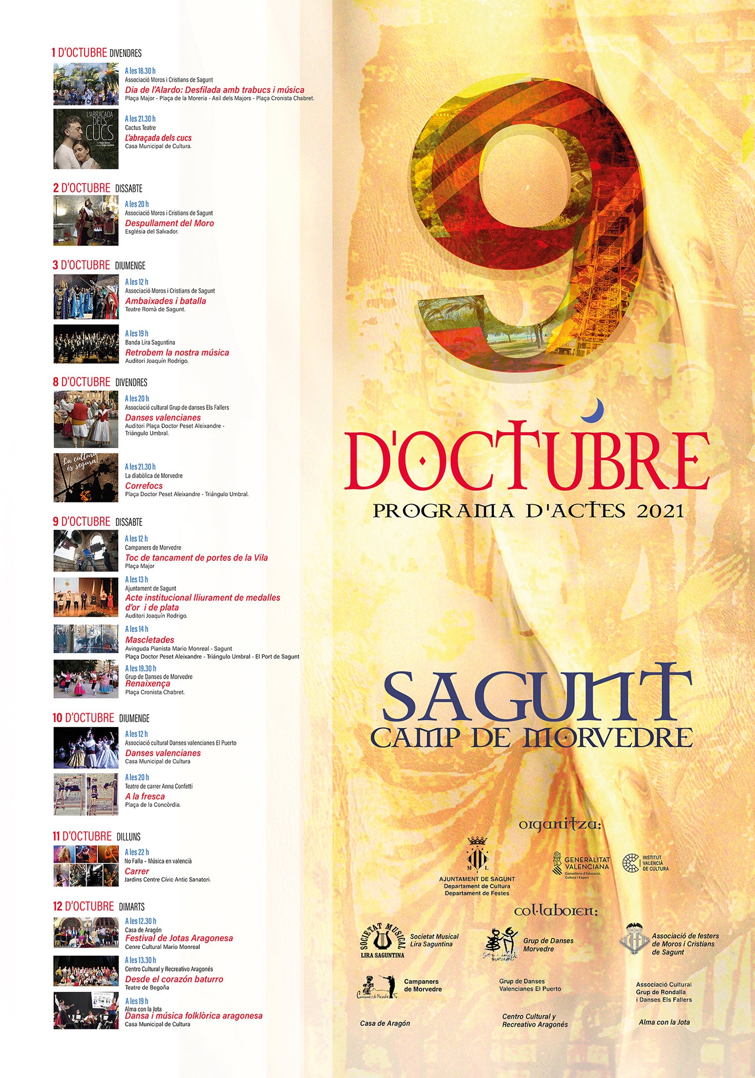 El 9 d'Octubre se celebrará en Sagunto sin mercado medieval ni entrada de Moros y Cristianos El 9 d'Octubre se celebrará en Sagunto sin mercado medieval ni entrada de Moros y Cristianos
