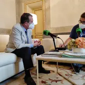 Abel Caballero, alcalde de Vigo, durante la entrevista en Onda Cero Abel Caballero, alcalde de Vigo, durante la entrevista en Onda Cero