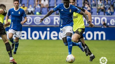 Obeng, en el partido frente al Girona. Obeng, en el partido frente al Girona.