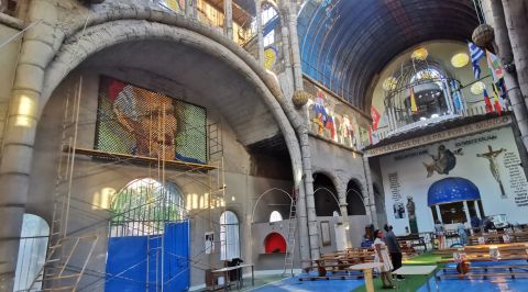 #Darlalata rinde homenaje a Justo Gallego con un mural realizado con 3.000 latas