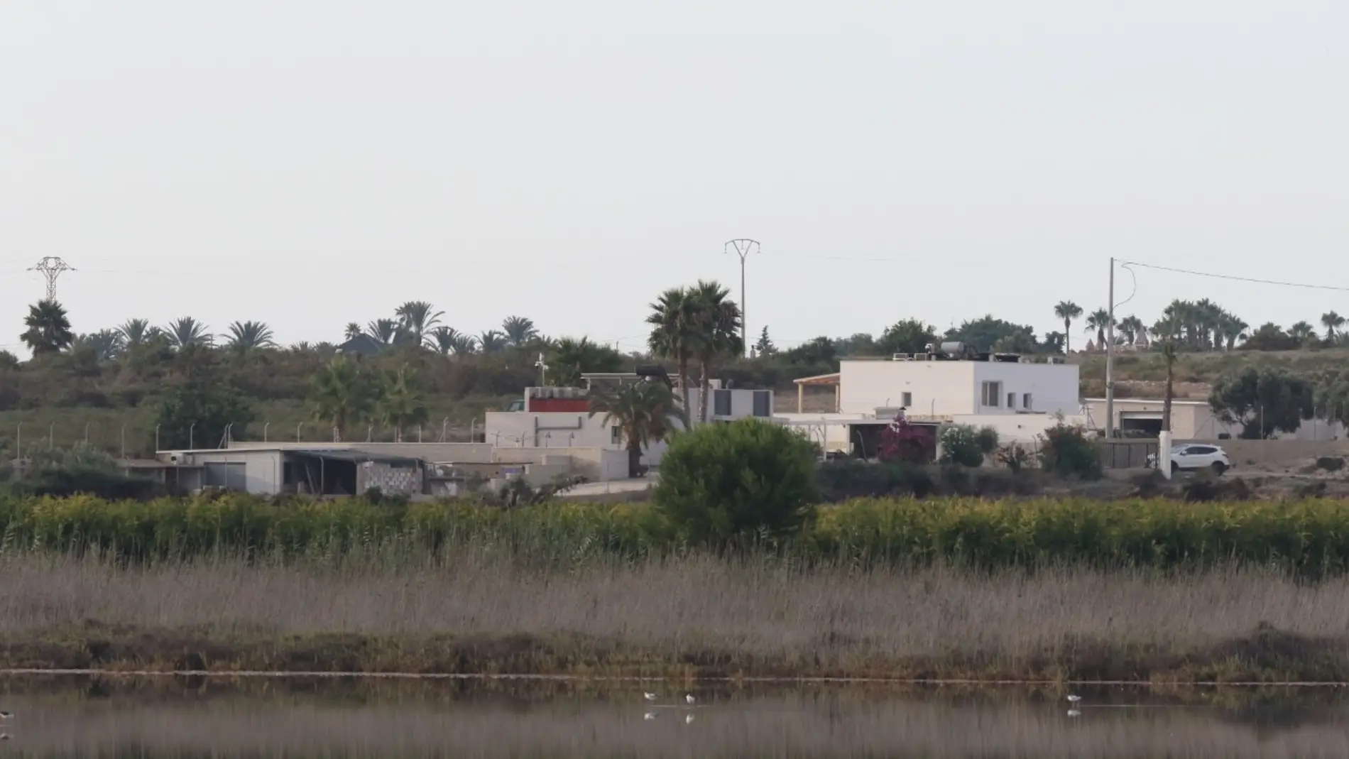 Viviendas que AHSA denuncia que se han creado en la zona de amortiguación de las Salinas de Santa Pola.