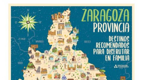 Mapa ilustrado para niños de la provincia de Zaragoza