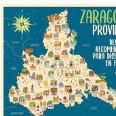 Mapa ilustrado para niños de la provincia de Zaragoza