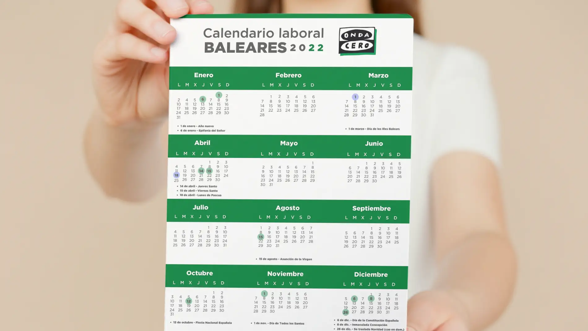 Calendario laboral de Baleares para 2022: estos son los días festivos