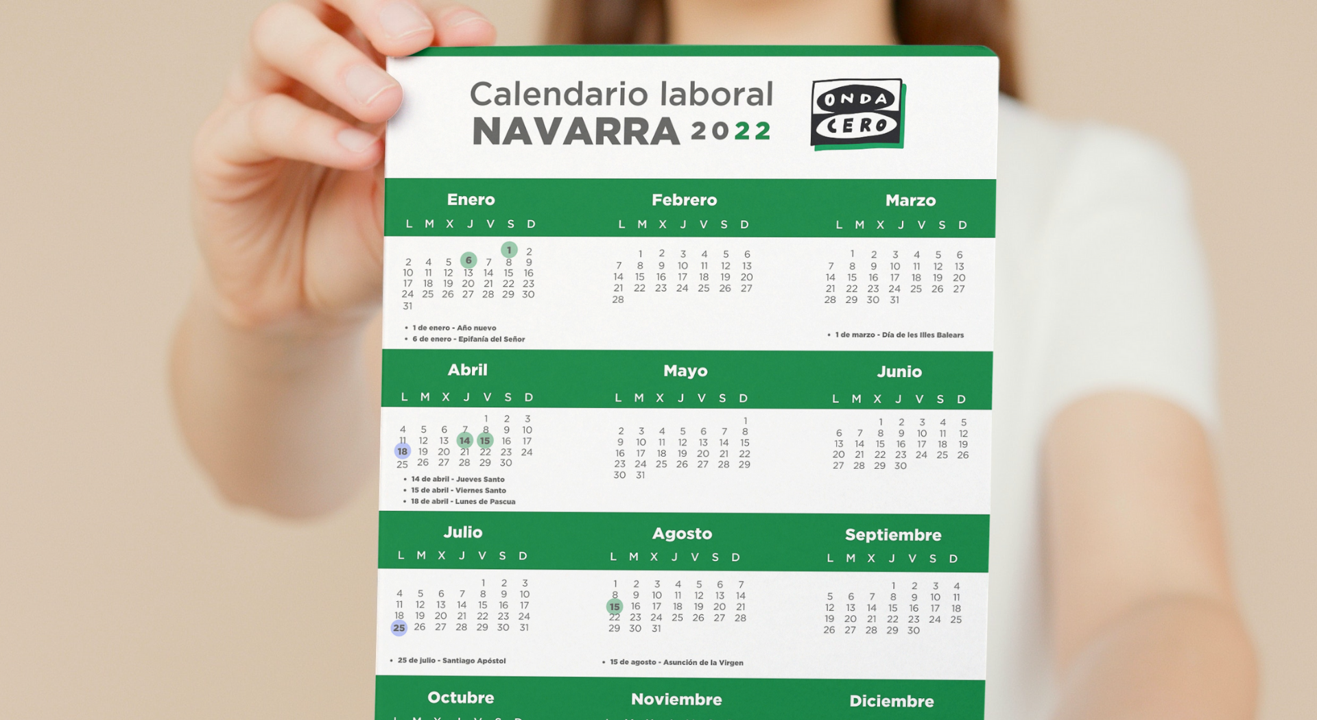 Calendario laboral de Navarra para 2022: estos son los días festivos Calendario laboral de Navarra para 2022: estos son los días festivos