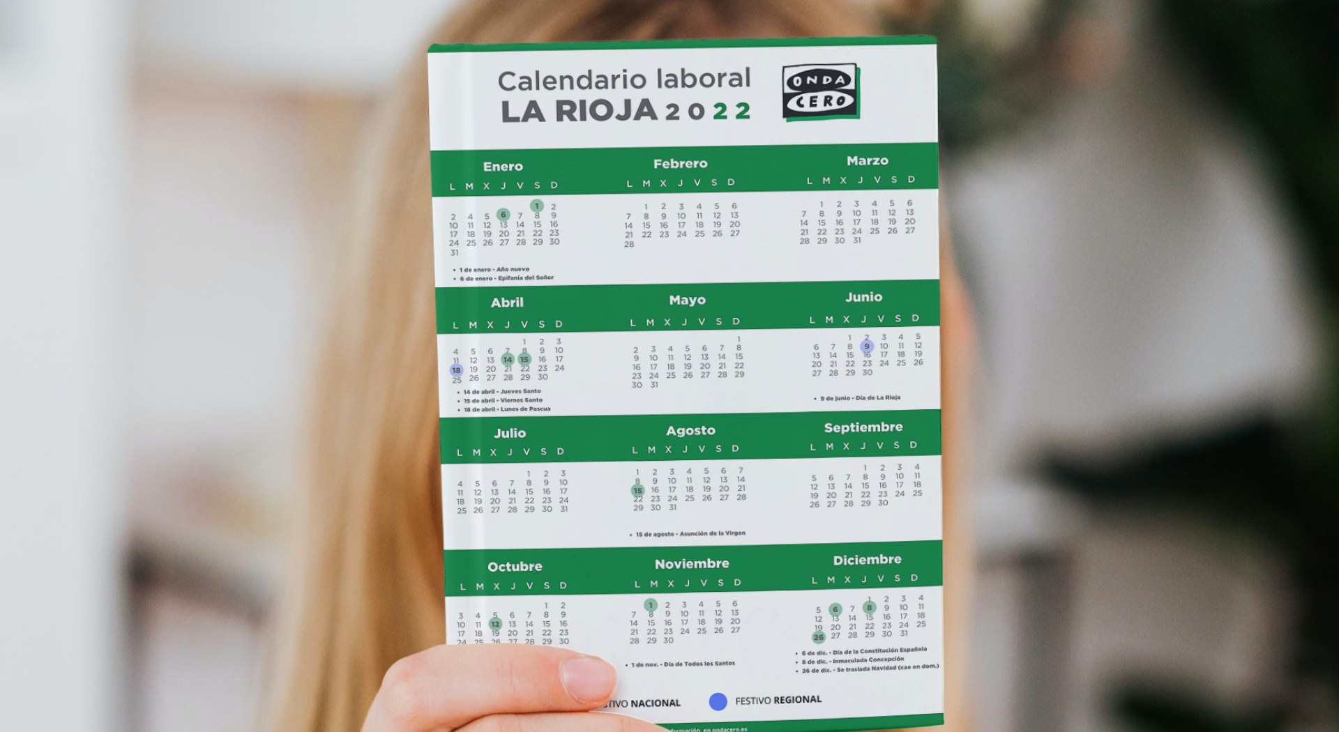 Calendario laboral de La Rioja para 2022: estos son los festivos Calendario laboral de La Rioja para 2022: estos son los festivos