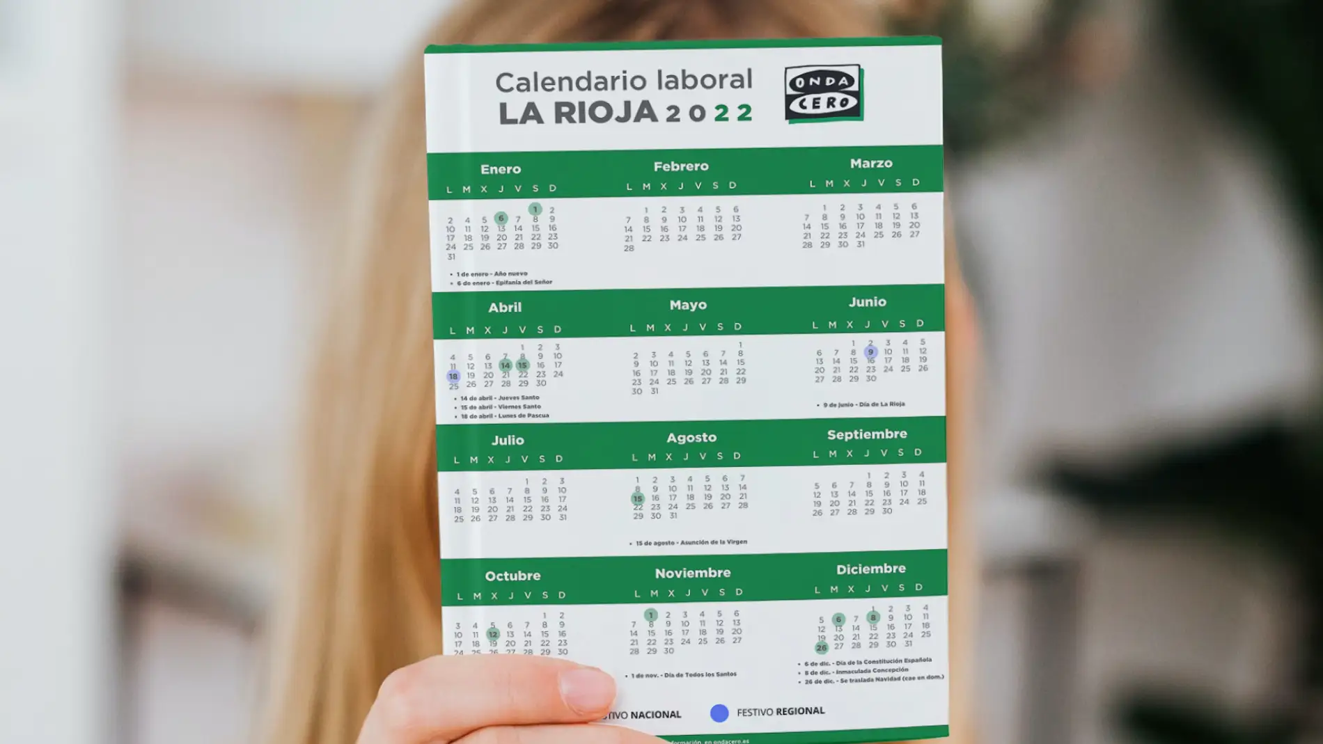 Calendario laboral en La Rioja para el año 2022