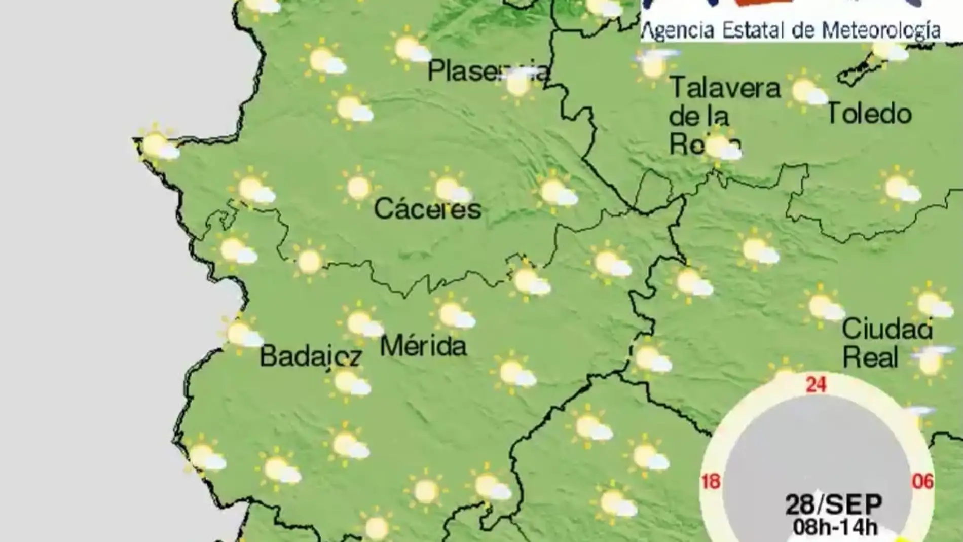 Extremadura amanece con bancos de niebla dispersos 