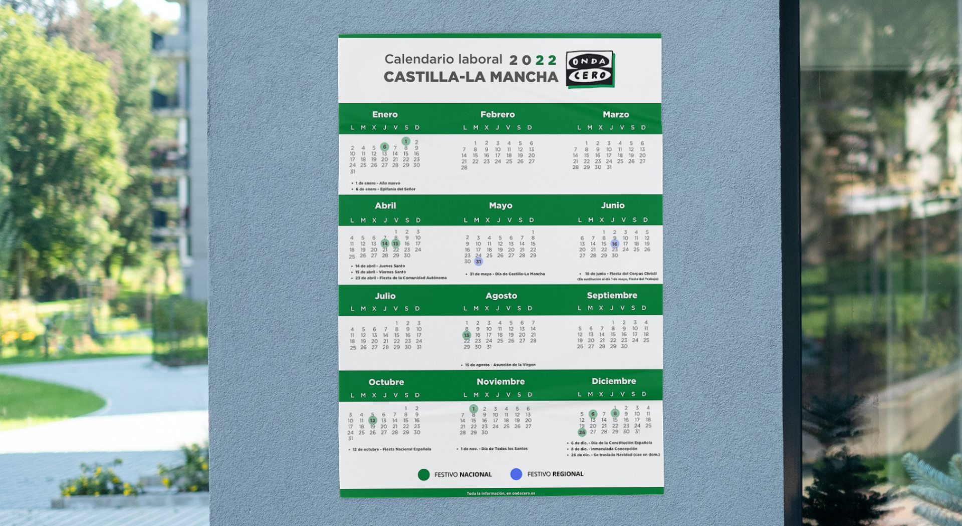 Calendario laboral de Castilla - La Mancha para 2022: consulta los días festivos Calendario laboral de Castilla - La Mancha para 2022: consulta los días festivos
