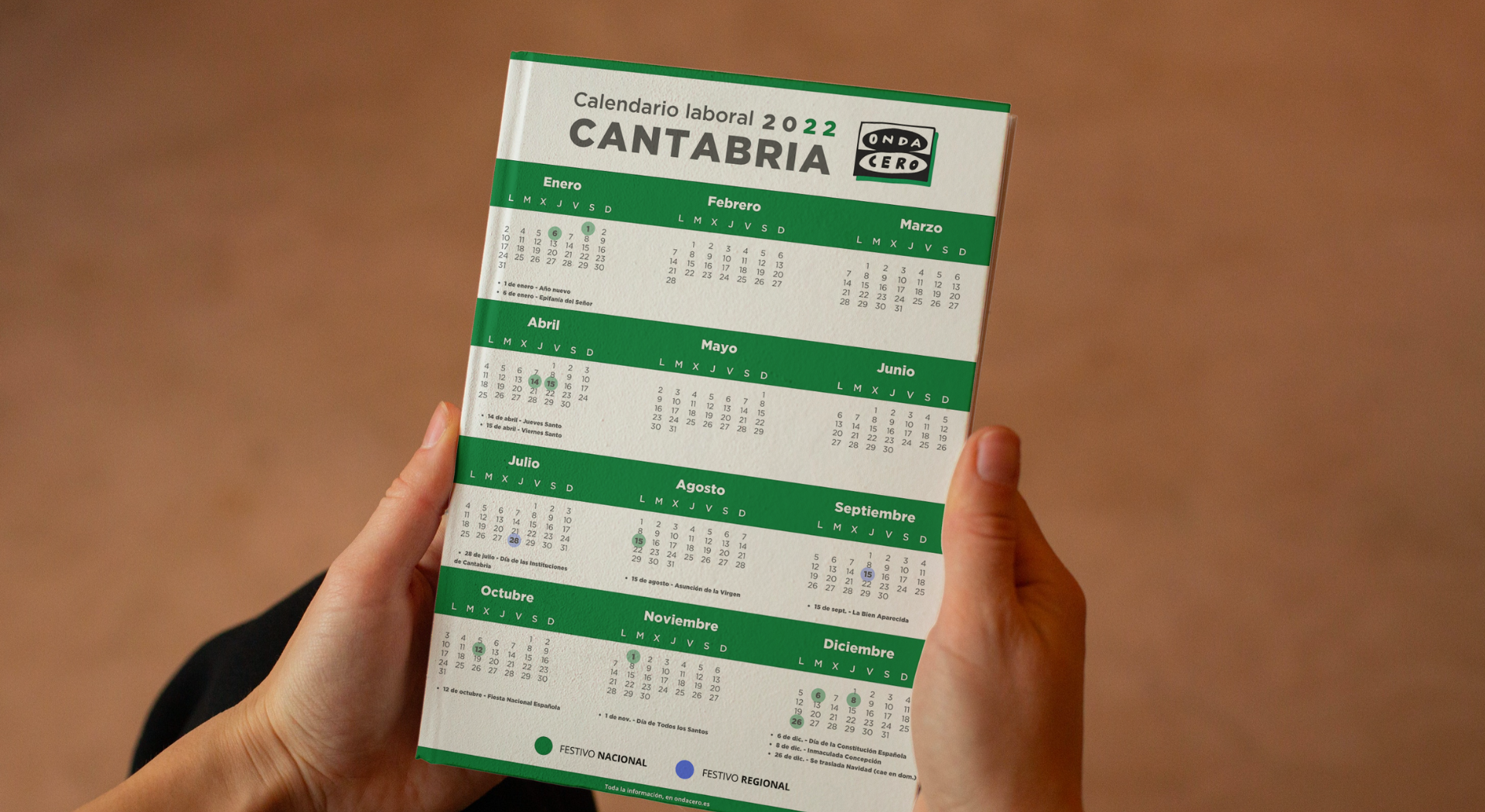 El calendario laboral de Cantabria para 2022 ya es oficial: estos son los días festivos El calendario laboral de Cantabria para 2022 ya es oficial: estos son los días festivos