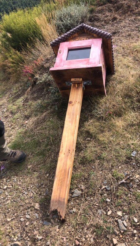 Una de las casas-biblioteca derribadas