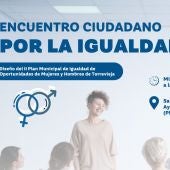 El miércoles 6 encuentro ciudadano por la igualdad en el salon de plenos del Ayuntamiento de Torrevieja 
