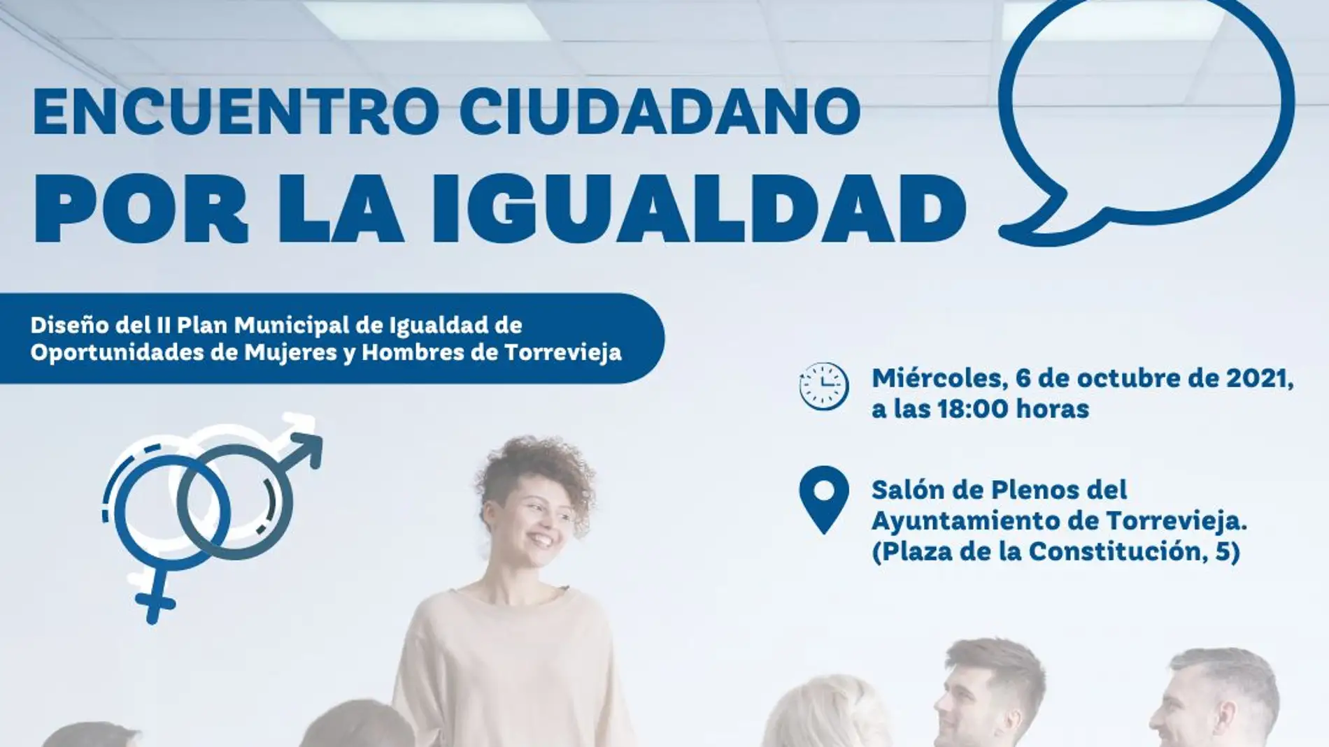El miércoles 6 encuentro ciudadano por la igualdad en el salon de plenos del Ayuntamiento de Torrevieja 