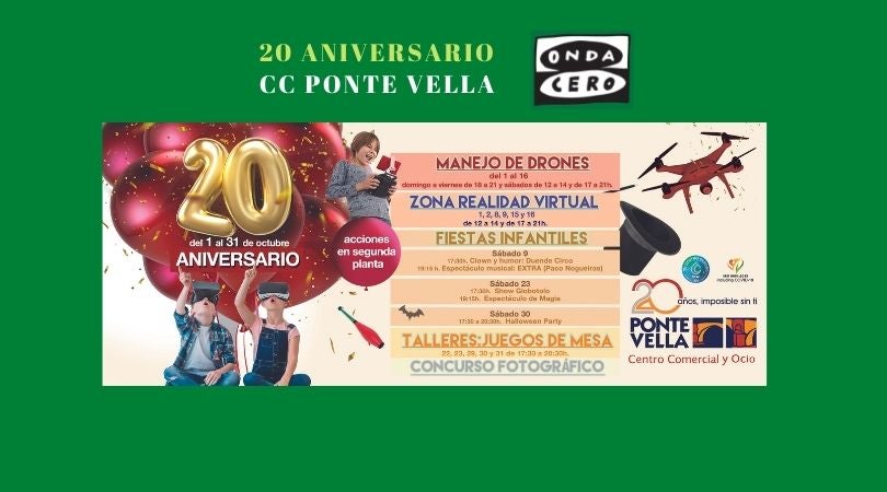 Actividades para todos en el 20 aniversario de CC Ponte Vella Actividades para todos en el 20 aniversario de CC Ponte Vella