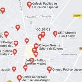 Mapa centros educativos Valdepeñas